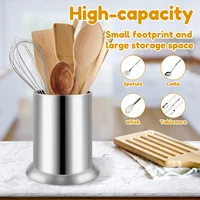 2Pcs Chopstick Holder Stainless Steel Utensil Container Large Capacity Kitchen Utensil Holder with Draining Holes Rustproof 2