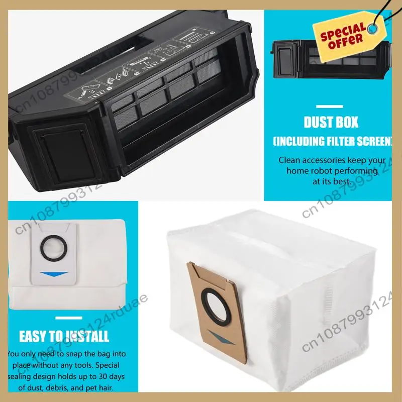 ECOVACS DEEBOT X1 OMNI TURBO 진공 청소기 대용량 액세서리용 A75T 교체