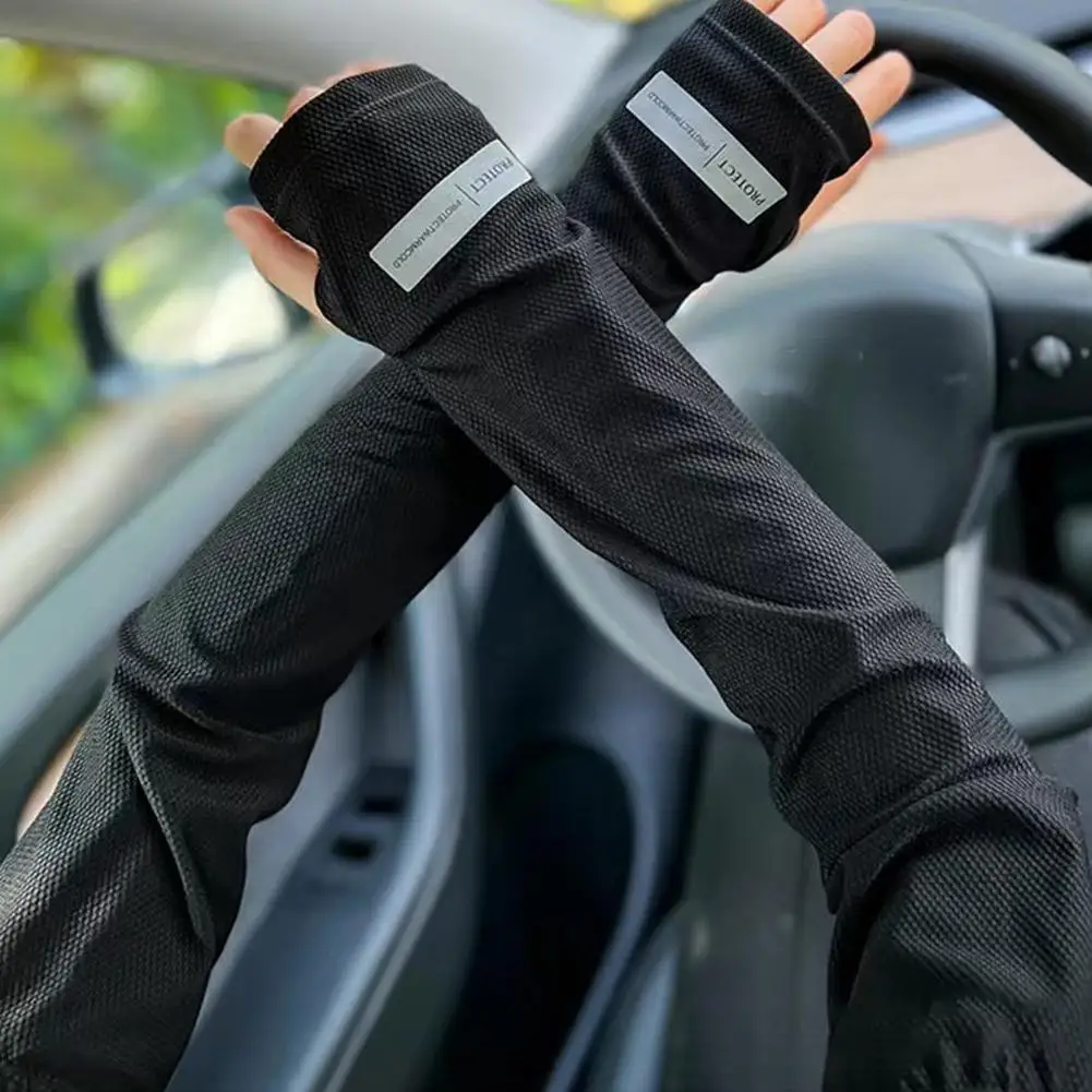 1 Pair Sports UV Sun Protection Outdoor Sports Unisex Cooling Arm Sleeves Cover Arm Sleeves Hand Socks For Fishing I5N3