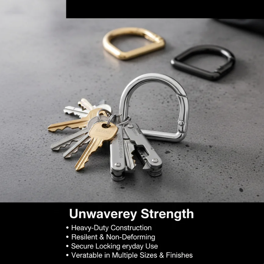 5-30pcs D-Shape Openable Spring Ring Bag Strap Buckle Keyring Dog Chain Snap Clasp and Carabiner for Handbag
