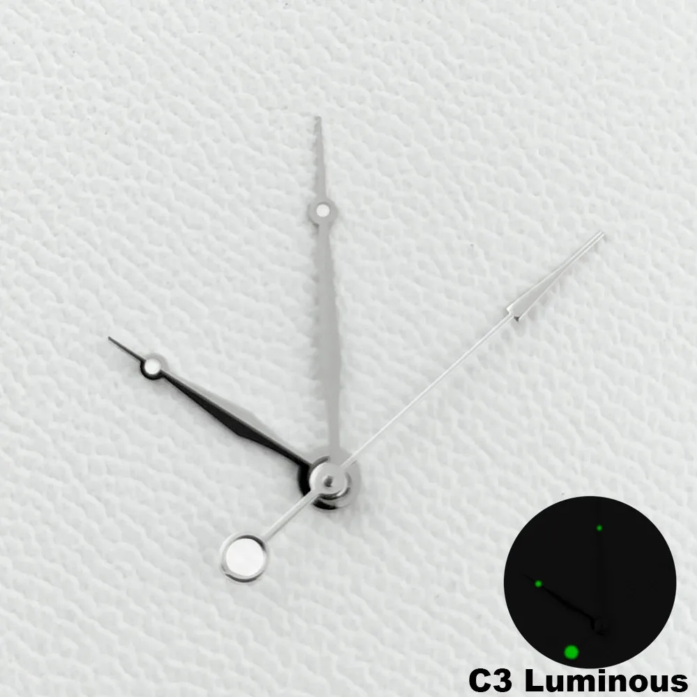 Elegant Silver, Gold, and Blue Luminous Watch Hands, 14.5mm