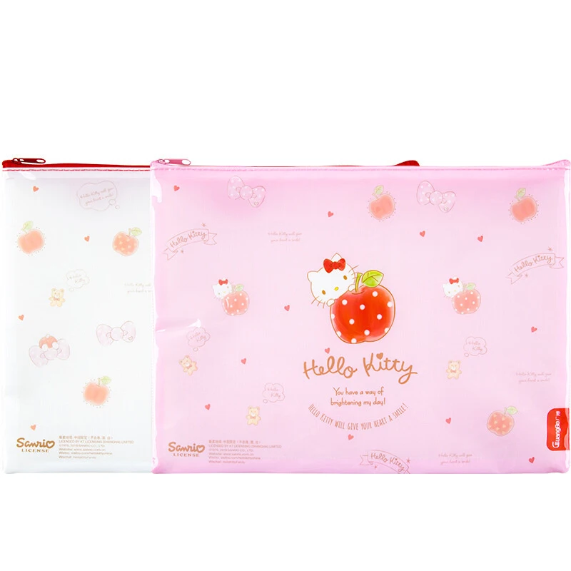 

Cute Hello Kitty Y2K Storage Bag Kawaii Anime Sanrioed Cartoon Kt Mesh Zipper Bag Girl Heart Sweet File Bag Data Bag Kid Gift