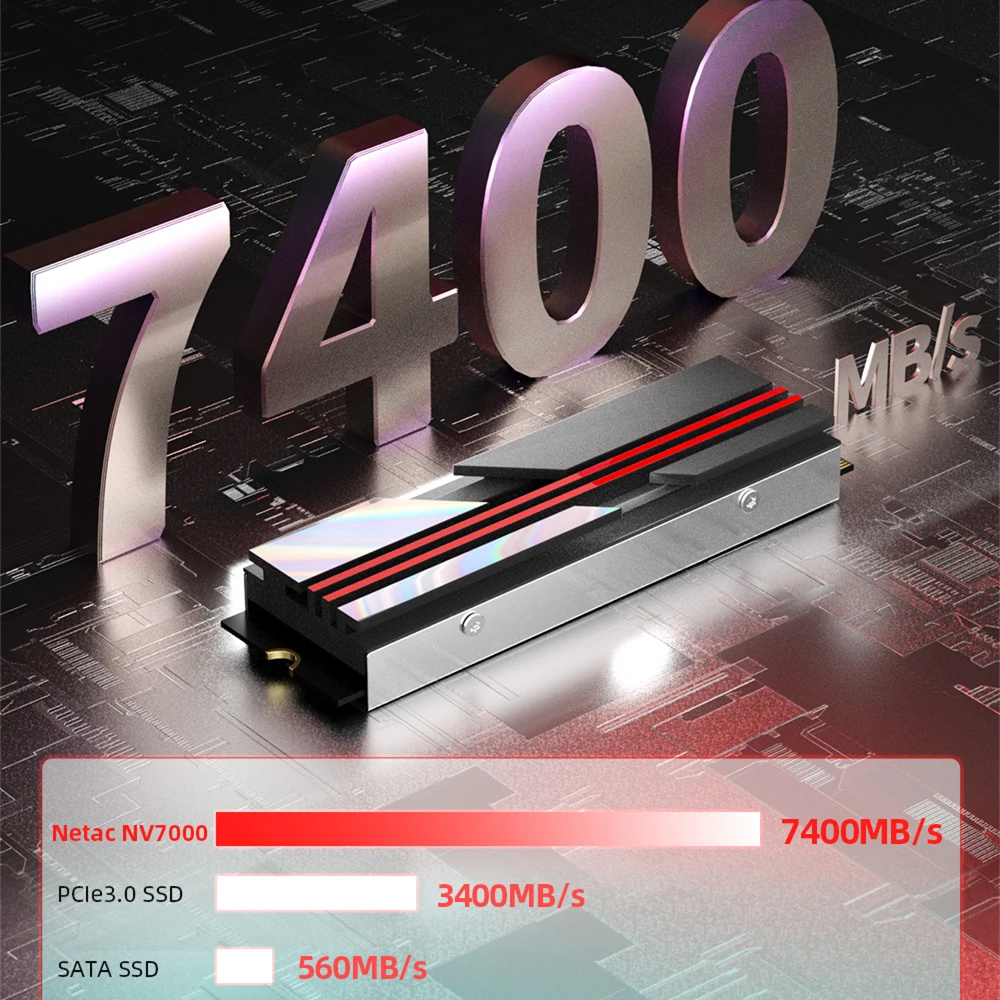 Netac SSD NVMe M2 1TB 2TB 4TB Gen4X4 ָ Ʈ ̺, M2 2280 PCIe4.0X4  ϵ ũ, PS5 ũž 濭 