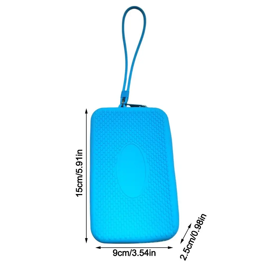 Silicone Coin Purse Zipper Waterproof Earphone Bag Solid Color Textured Travel Pouch Students
