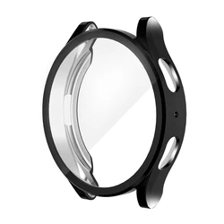 Premium Soft Silicone TPU Watch Protector Case with Screen Protection for Watch 7 44 mm (Black)