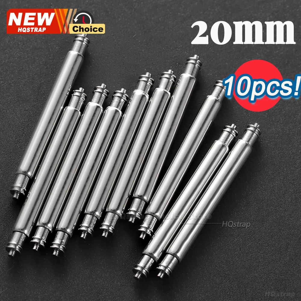 10/20pcs Stainless Steel Strap Spring Bars, Diameter 2.5mm for Watch Bracelets, 20mm/22mm Band Link Pins