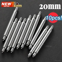 10/20pcs Stainless Steel Strap Spring Bars, Diameter 2.5mm for Watch Bracelets, 20mm/22mm Band Link Pins (20mm 10pcs - 1set)
