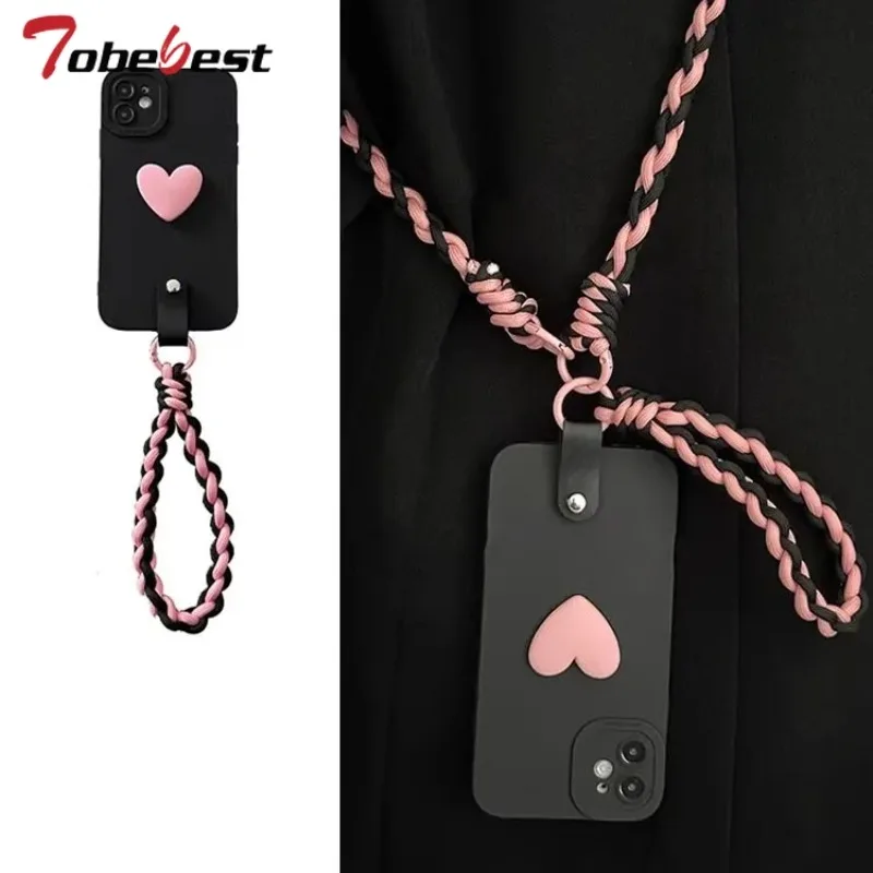 Crossbody Lanyard Wrist Strap Love Heart Silicone Case