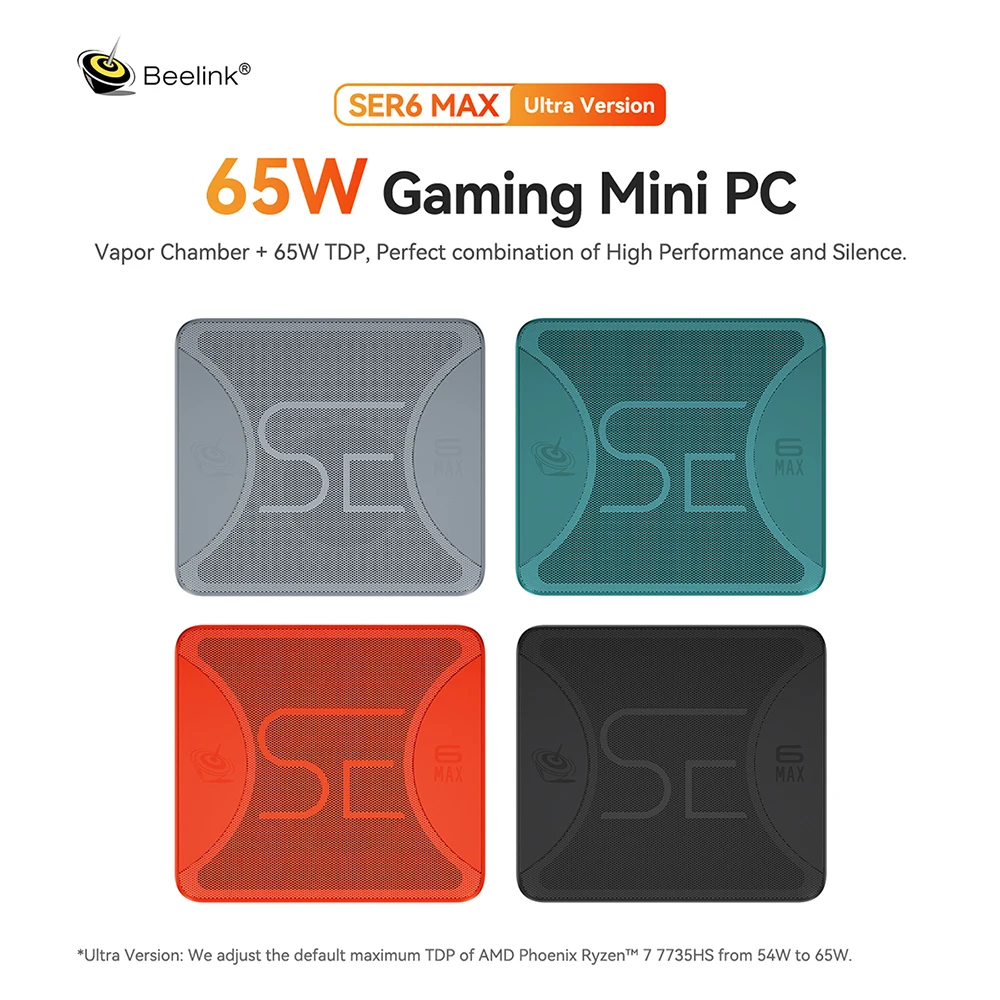 Beelink Mini PC SER6 MAX AMD Ryzen 7 7735HS DDR5 32GB RAM 500GB