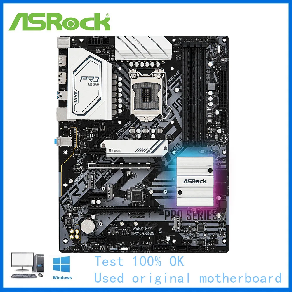 Z590 Usato Asrock Z590 Pro4 Socket Lga1200 Ddr4 Scheda Madre Desktop 11Th 10Th Gen Supporto Scheda Madre 11900K 10700K