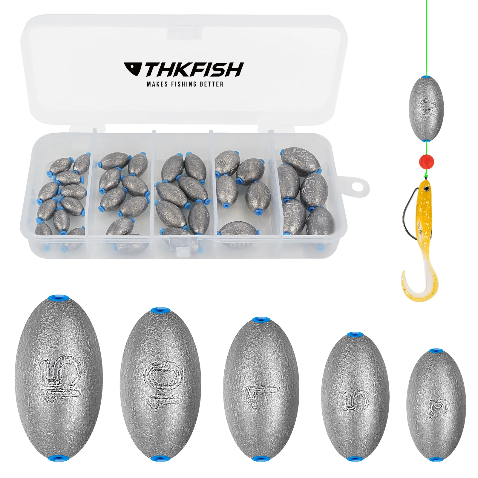 21/36pcs Inline Weights 360° Flexible Rotation Lead Fishing Sinkers Egg  Shape Trolling Fishing Weights Kit Fishing Accessories - AliExpress