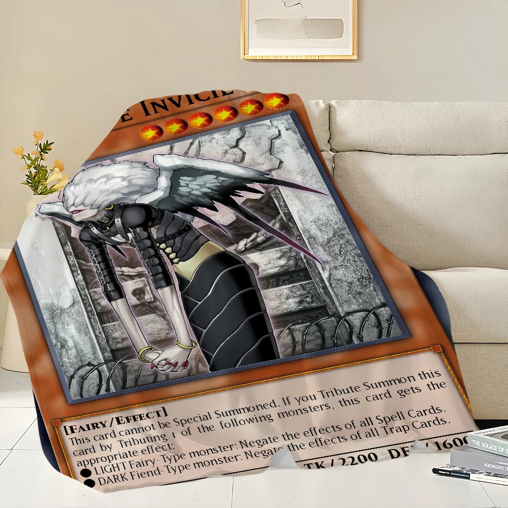 Anime Yu Gi Oh Card Dragon game Blanket Flannel warm comfort  soft plush blanket for sofa living room office bedroom travel gift 4
