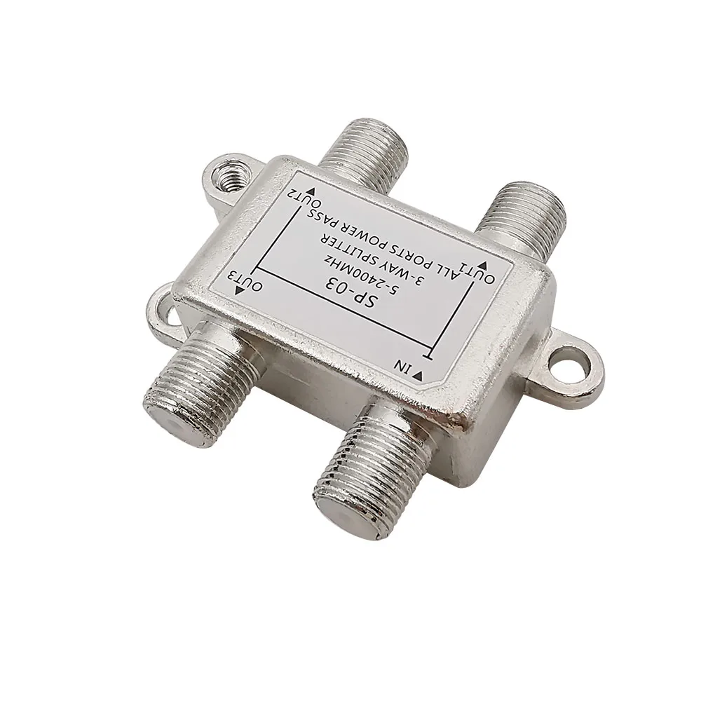 Splitter Satellitare Tv A 3 Vie 5-2500Mhz Segnale Tv 1 In A 3 Out Tipo F Jack Femmina Antenna A 3 Canali Distributore Di Cavi Coassiali