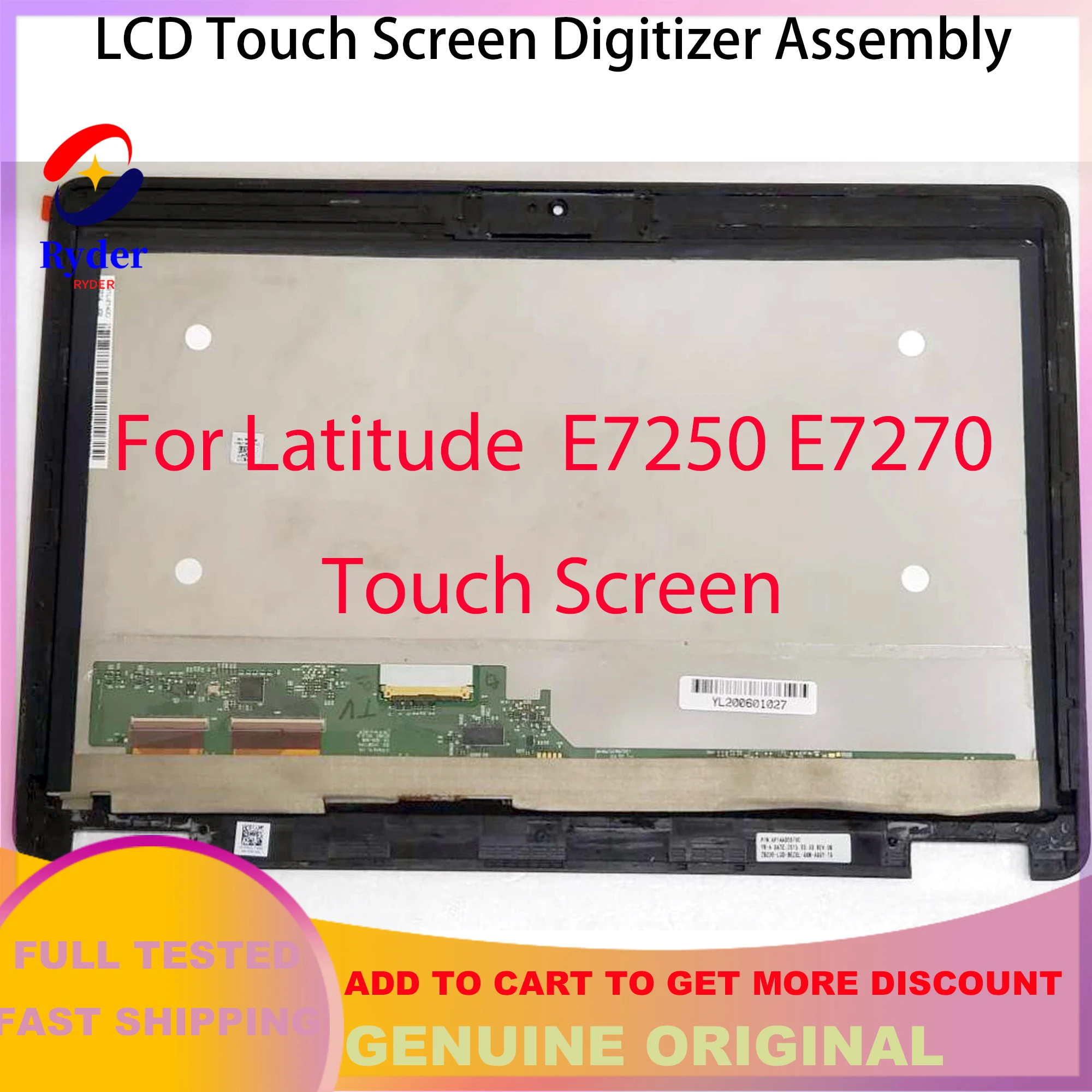 Latitude E7270, E7250, E7240, P22S, P26S, P26S001, 1920x1080 FHD, XDT86, 12,5 em