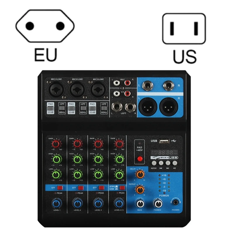 

Professional Mixer 5 Channel Stereo SoundBoard Mixing Console Computer SoundBboards for Recording Singing