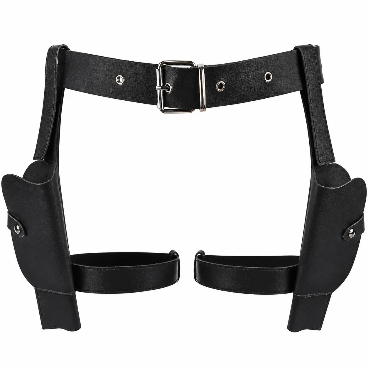 Medieval Viking Pirate Dual Holster Belt – PU Leather Western Thigh Holster Costume Prop