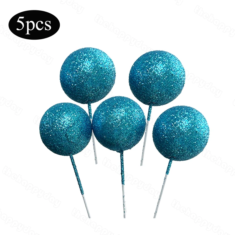 Vibrant Glitter Ball Cake Toppers