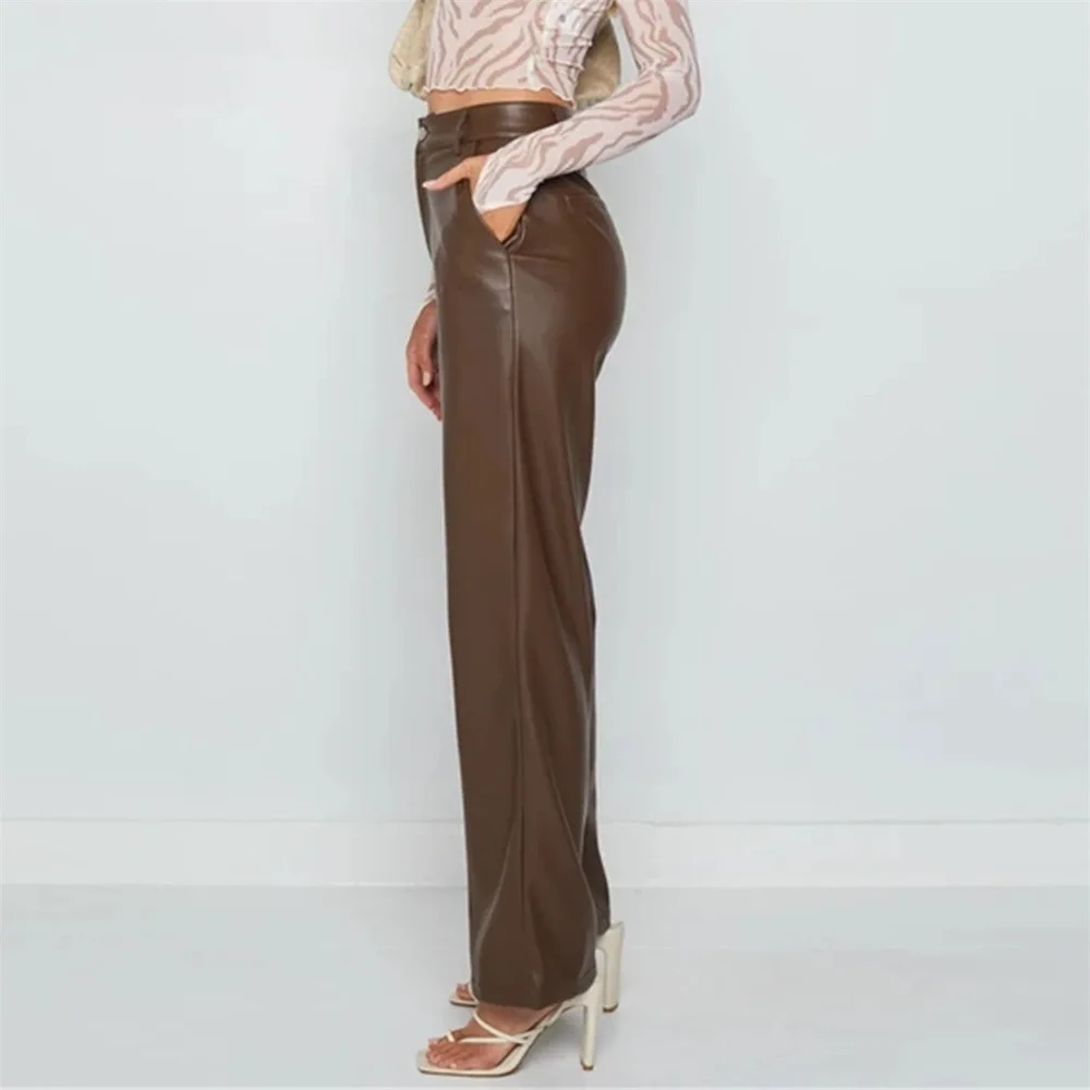 Fashion New Women's High Elastic PU Leather Leggings Women's Pants