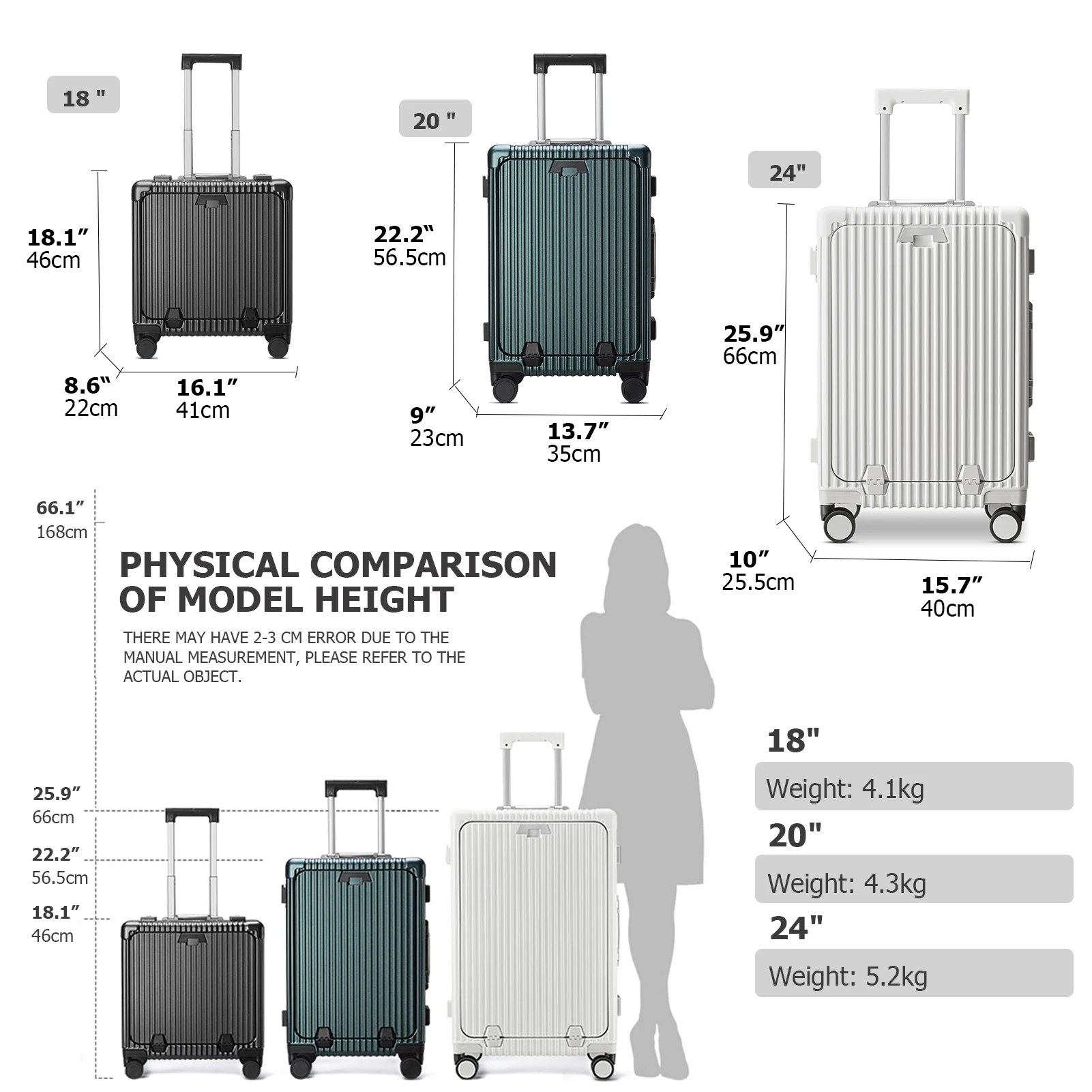 Aluminium Frame Hardside Expandable Spinner Wheel Luggage Built-In TSA Lock Carry on  Cup Holder  USB Port  Phone Holder