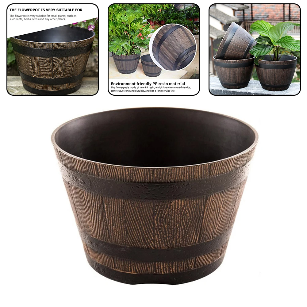 

Garden Whiskey Bucket Floral Pot Lightweight and Delicate Construction Perfect for Succulents Flowers and More