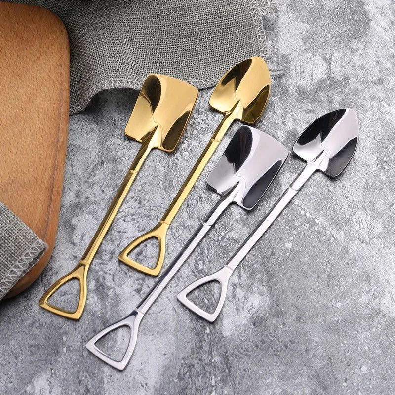 Shovel Spoons Coffee Fruit Watermelon Ice Cream Dessert Scoops Teaspoon Kitchen Tableware Stainless Steel