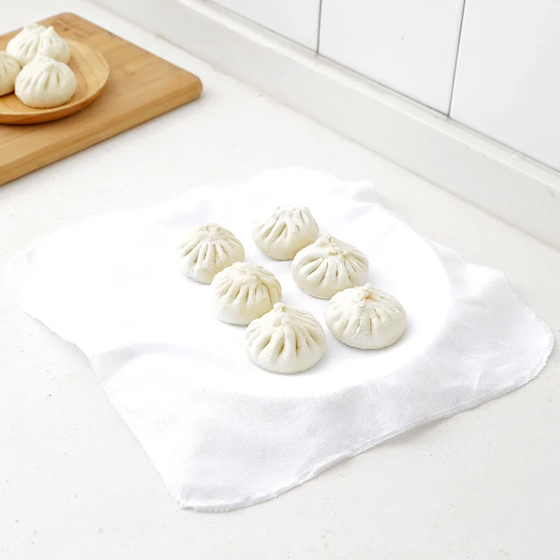 miraculocy Teamer Cloth Pad Cotton Gauze Drawer Steamer Mat Stuffed Buns Steamed Bread Steamer Kitchen Steamer Cloth to Steam food faster and Easy clean the Pot 
