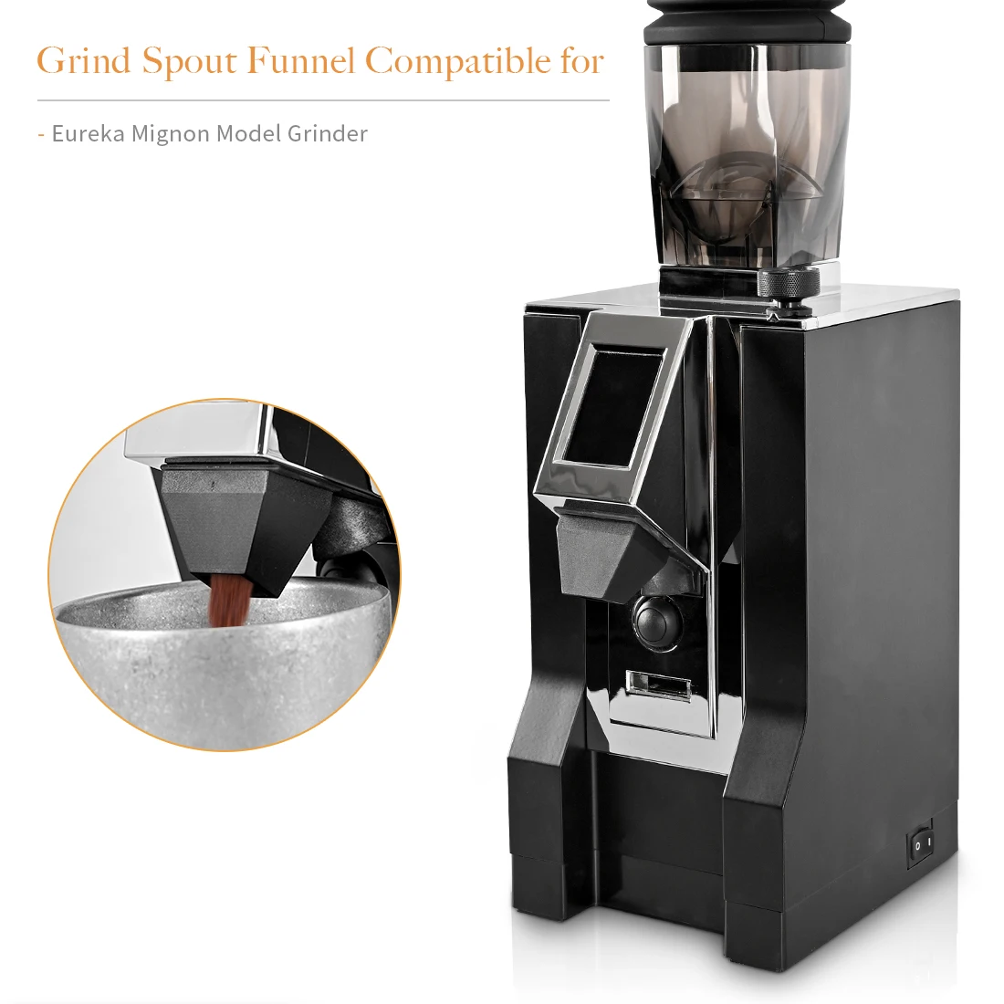CAFEMASY Coffee Grinder Grind Spout Funnel Espresso Coffee Grinder Powder Outlet Mouth For Eureka Mignon Accessories