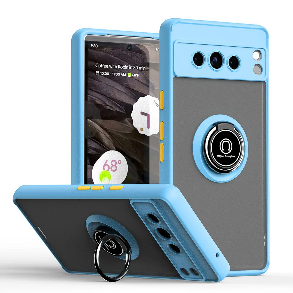 Rotatable bracket stand phone case for 8 7 Pro 7A Pixel7 Pixel 6 pro Finger Ring Holder Hard back cover_voghion.com