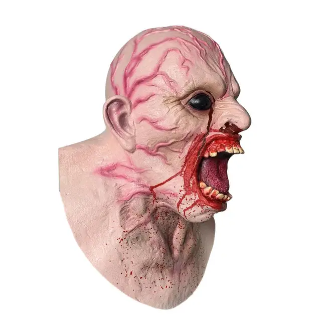 Máscara de zumbi halloween andando morto maquiagem festa horror látex  adereços cosplay decadente rosto terror chapelaria - AliExpress