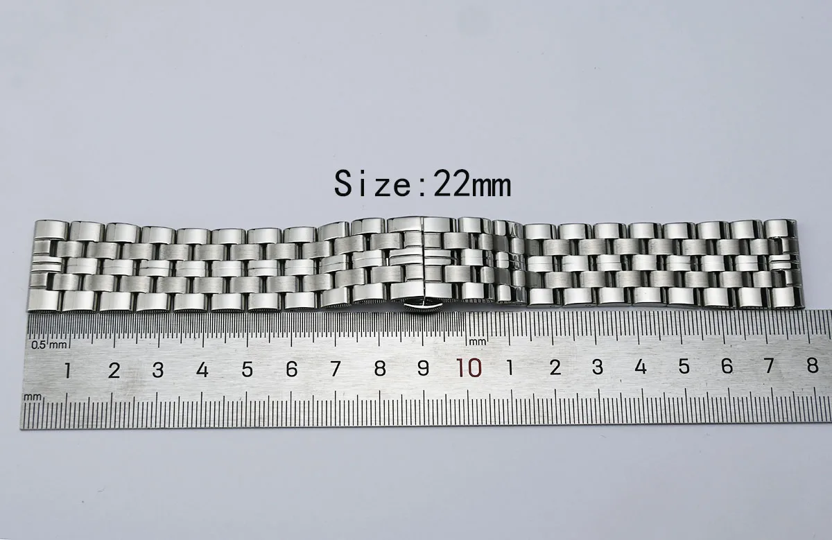 Sleek Stainless Steel Curved End Watch Band