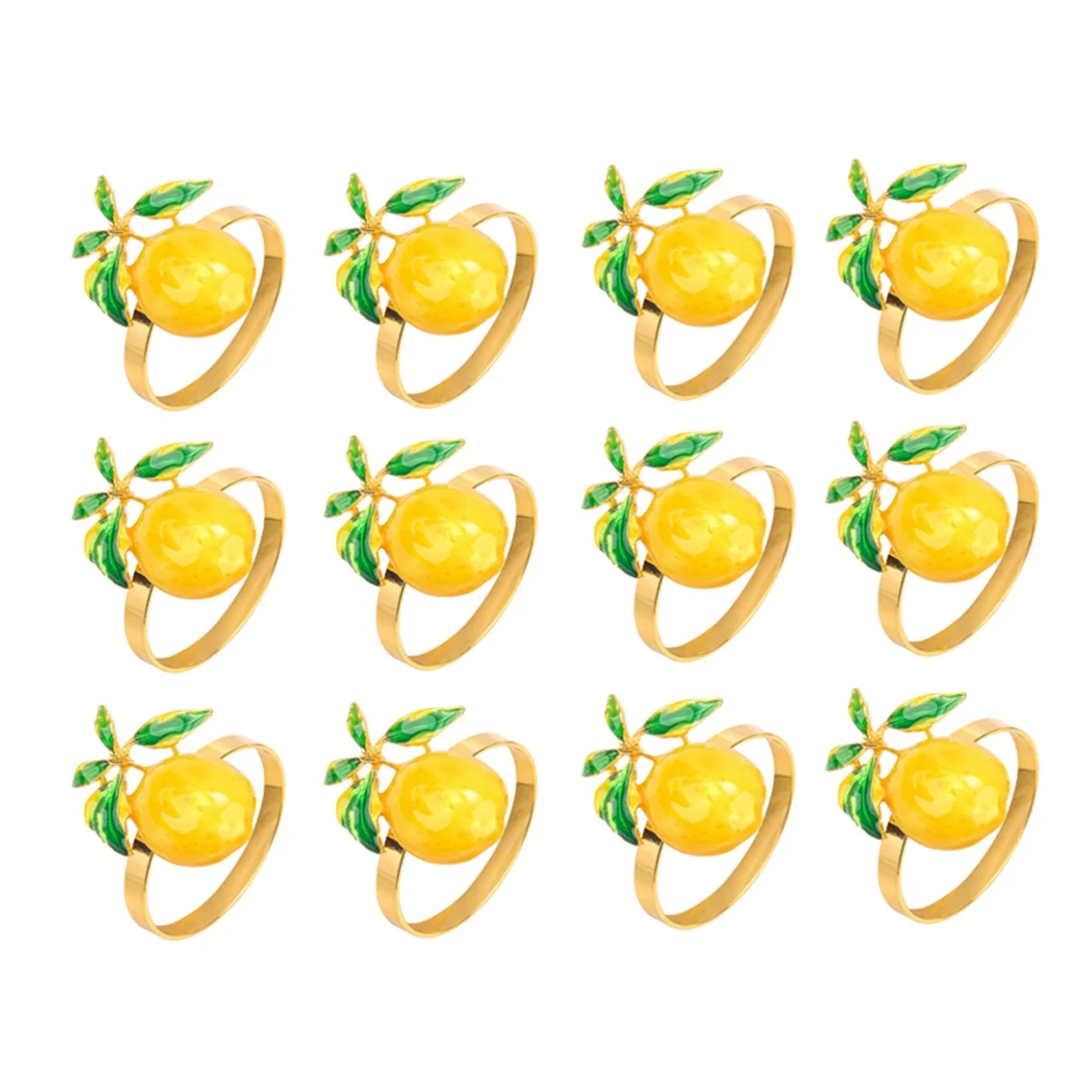 

12 Pieces Lemon Napkin Rings Summer Napkin Holders Tropical Fruit Napkin Buckle Decor for Summer Birthday Wedding Party