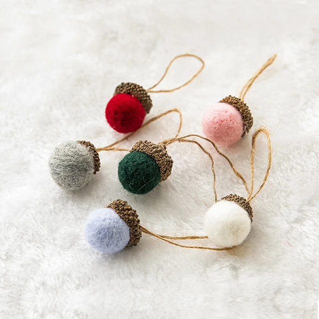 Spiral Pom Pom Nursery Mobile- 100% Wool Felt Balls. Blue Gray