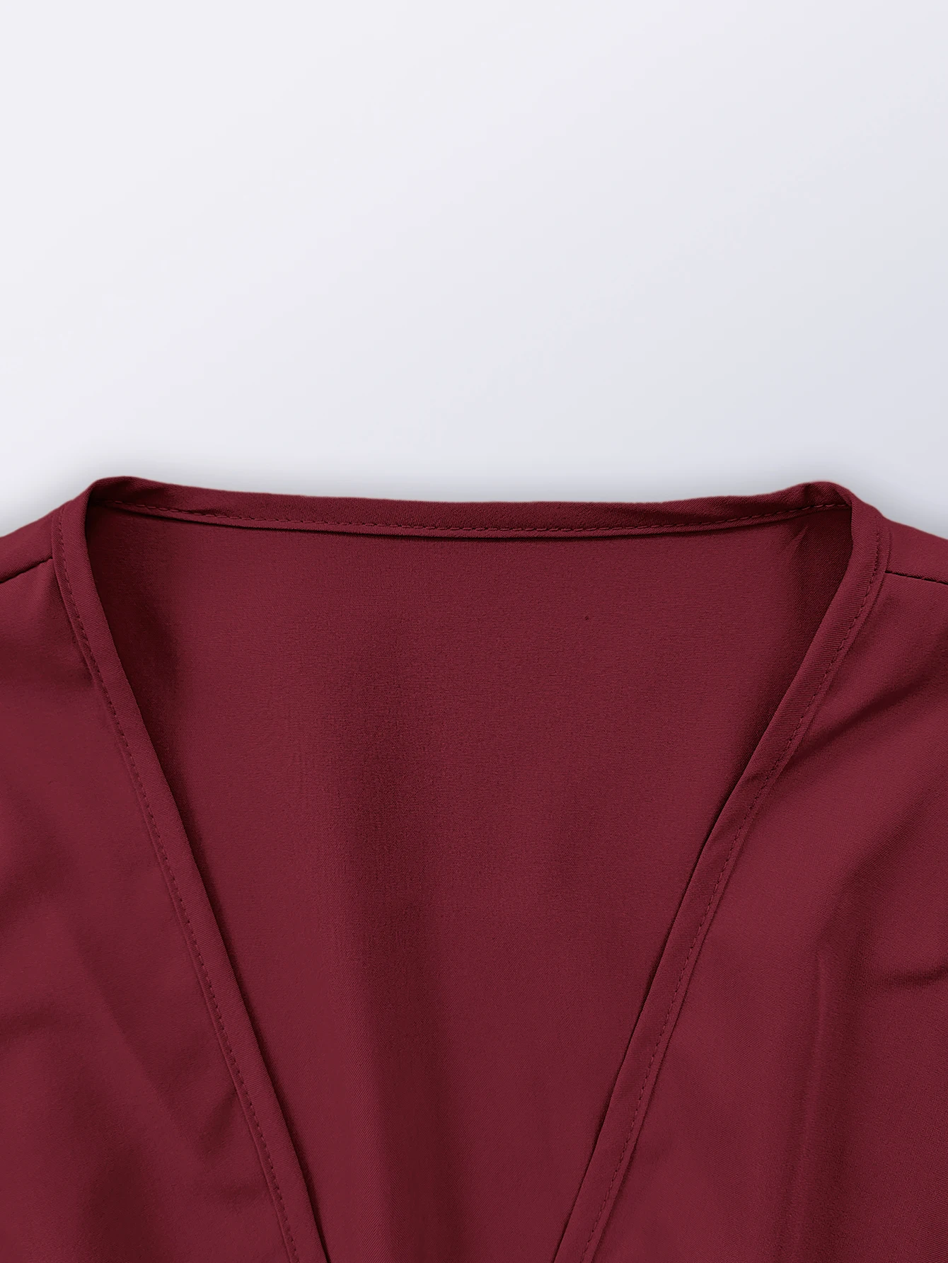Women Long Sleeve V Neck Bridesmaid Dress