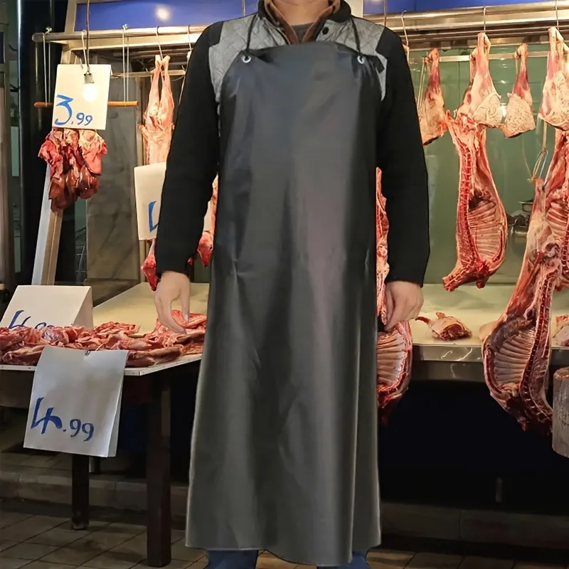 PVC Waterproof Apron Oil Resistant Heavy Duty with Sleeves Acid&Alkali Proof Industrial Workwear Set Durable Kitchen Protective