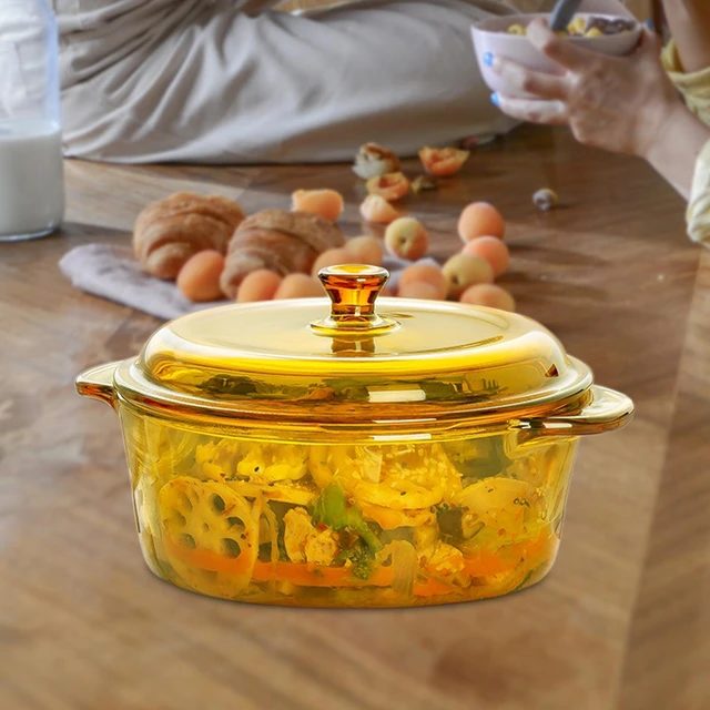 Filles à soupe avec couvercle pour réfrigérateur, bol Assad avec poignée de  couvercle, congélateur, four portable, bol en verre pour dessert, pâtes aux  œufs, aissces - AliExpress