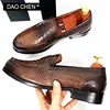 LUXURY MEN LEATHER SHOES BLACK COFFEE SLIP ON SNAKE PRINT DRESS MEN'S CASUAL SHOES WEDDING OFFICE BANQUET Loafers Shoes For Men 3
