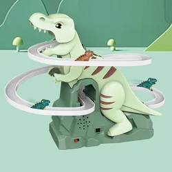 Musical Dinosaur Climbing Slide Toy with Puzzle Fun - Perfect Holiday Gift (551A-619)