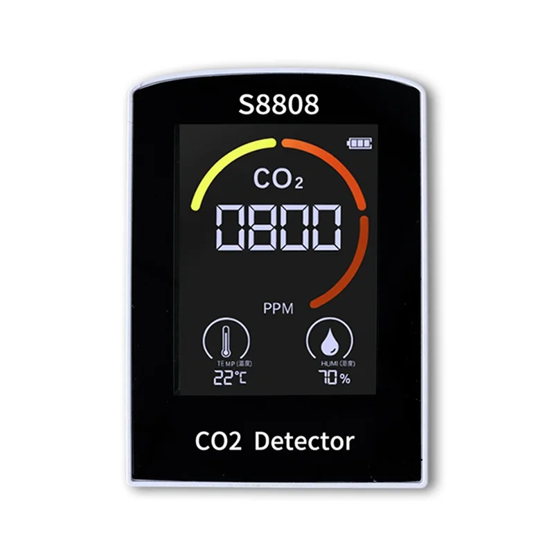 

4-In-1 Digital CO2 Meter Measure Carbon Dioxide Humidity Temperature TVOC Sensor Tester CO2 Air Quality Monitor Detector