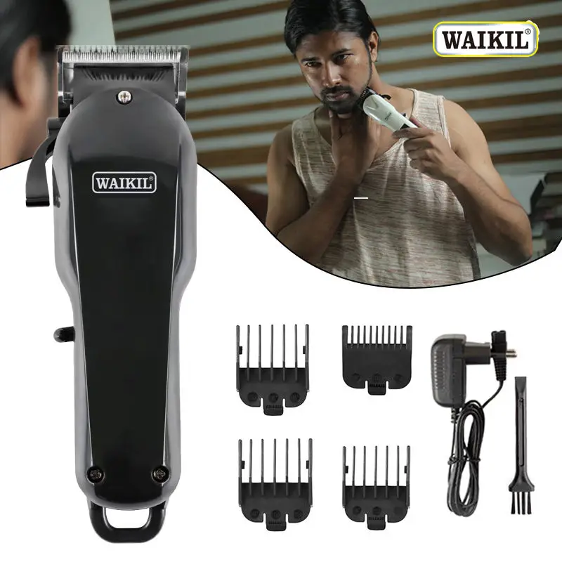 WAIKIL Men's Multi functional Hair clipper Professional Oil Head Electric Pushing Clipper Cordless Barber Styling Tool Trimmer 3