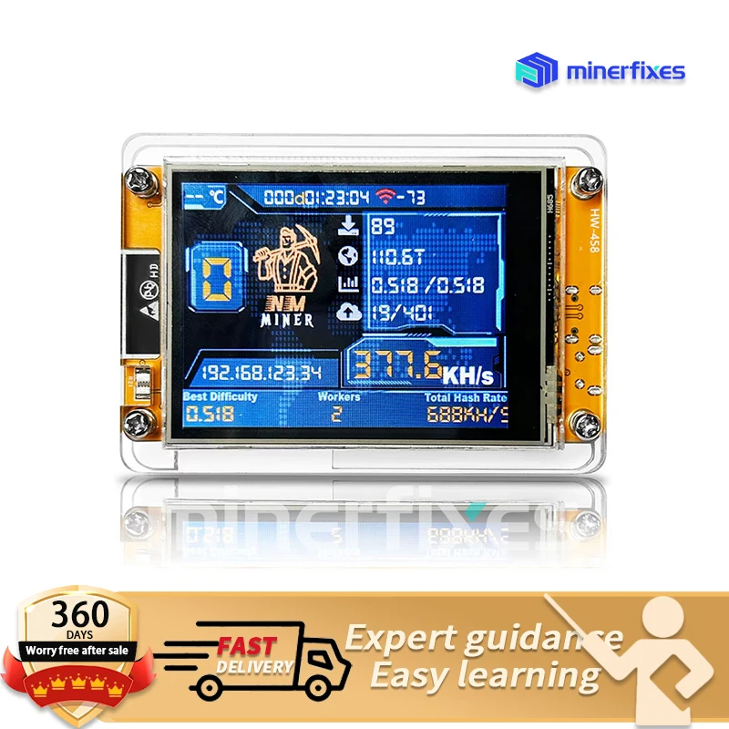 Bitcoin Miner NerdMiner V2 1000KH/s Hashrate Lucky Miner Crypto Solo Lottery Bitcoin BTC BCH DGB 2.8 inch LCD Display Firmware