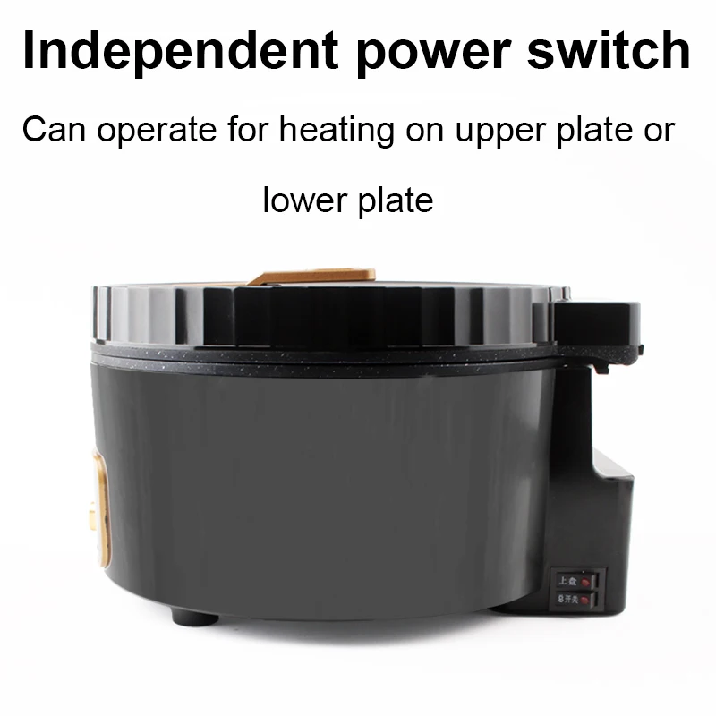 Multifunctional Electric Crepe Maker Pancake Baking Pan Pizza Oven BBQ Barbecue Double-Plate Frying Grill Hot Pot Cooker Skillet 4