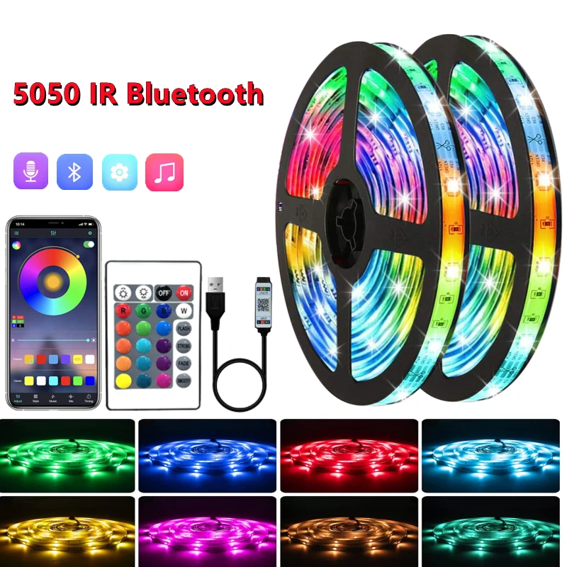 15m Led Strip Lamps Bluetooth 5v Usb Chase Light Effect Flexible Ribbon
