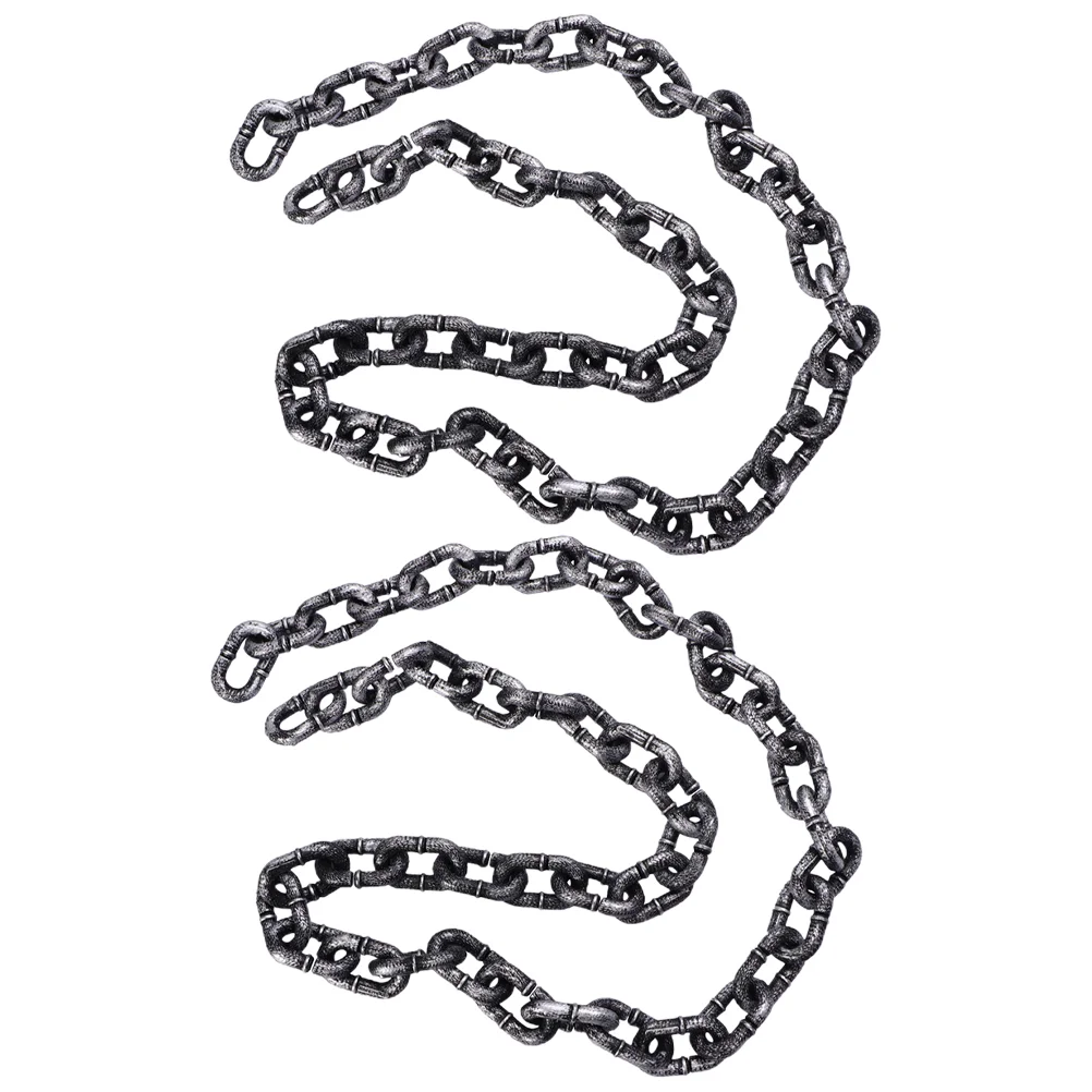 

2 Pcs Halloween Prisoner Chain Plastic Prop Decor Dreses Link Props Cosplay Links