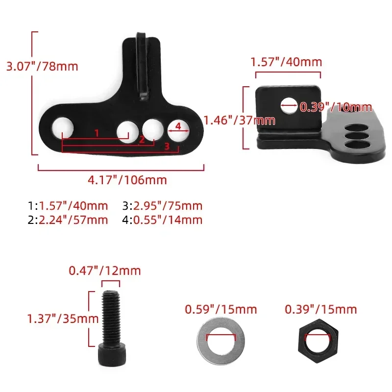 Adjustable Black Rear Shock Lowering Link Block Drop Kit - 1 to 3