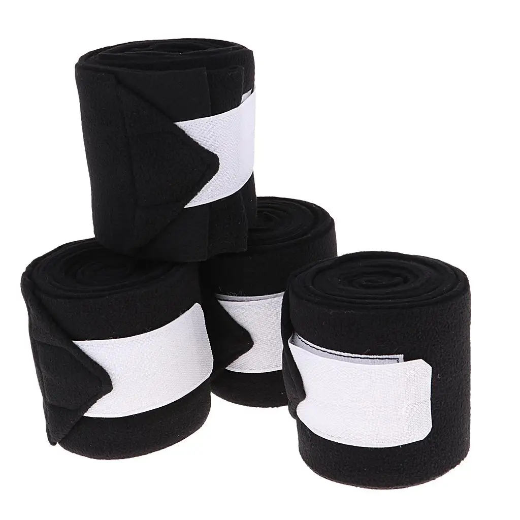 4 Rolls Horse Tack Grooming Leg Wrap, Soft Fleece for Legs Protective 4