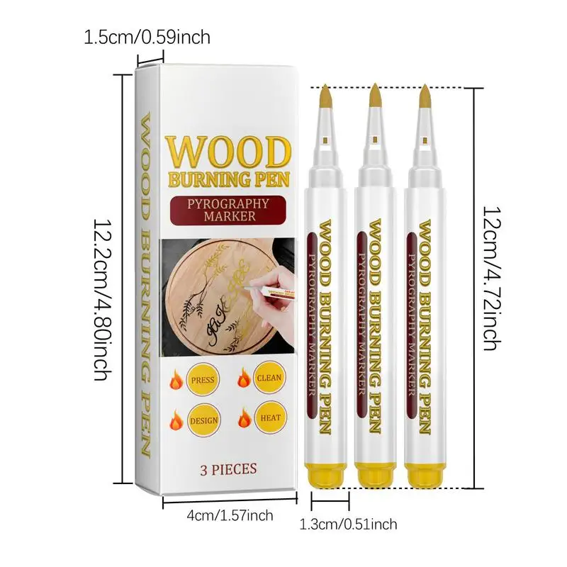 Scorch Pen Markers for Wood Drawing Waterproof Woodworking Drawing Walnut Basswood Birch and Poplar
