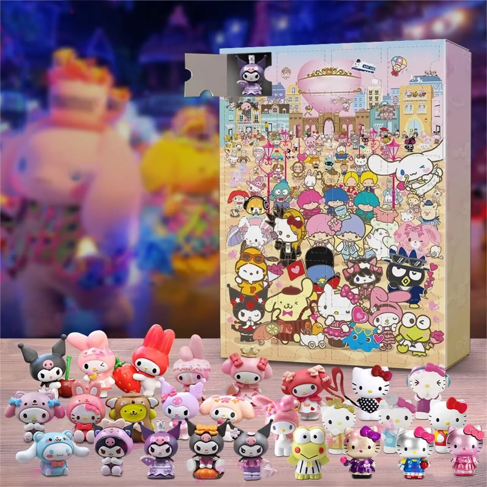 

Sanrio Christmas Gift Box Halloween Showcases Hello Kitty Kuromi My Melody Cartoon Animated Halloween Surprise Gift