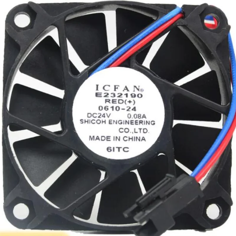 Двухпроводный Вентилятор охлаждения сервера ICFAN E232190 0610-24 DC 24V 0.08A 60x60x10 мм Двухпроводный Вентилятор охлаждения сервера ICFAN E232190 0610-24 DC 24V 0.08A 60x60x10 мм