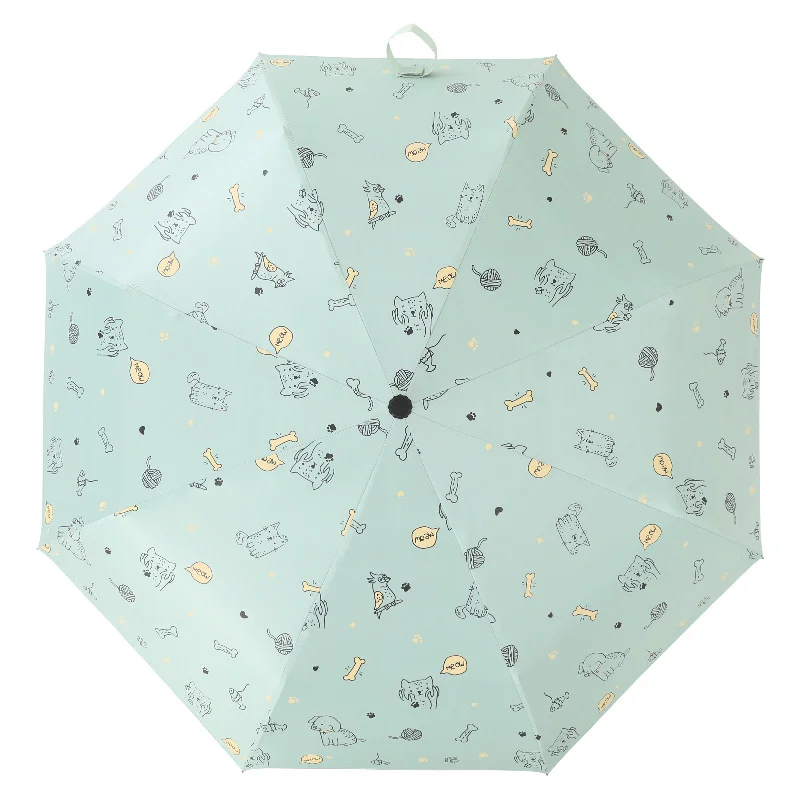 Umbrella UV Protection Sunumbrella Sunshade Folding Umbrella Small Fresh Vinyl Cartoon
