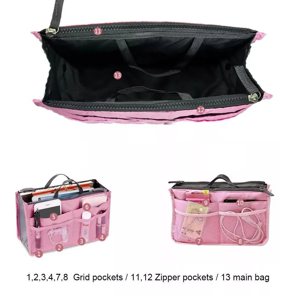 Organizer Insert Bag Folding Storage Bags Handbag Travel Insert Felt Organizer Purse 2022 Fashion Tote Cosmetic Bags Bathroom